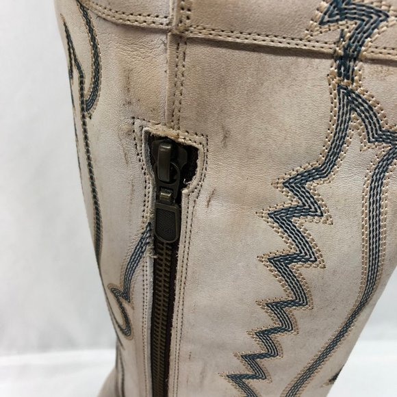 Dan Post® Ladies Loverly White Snip Toe Tall Leather Boots DP4377 - Picture 9 of 11